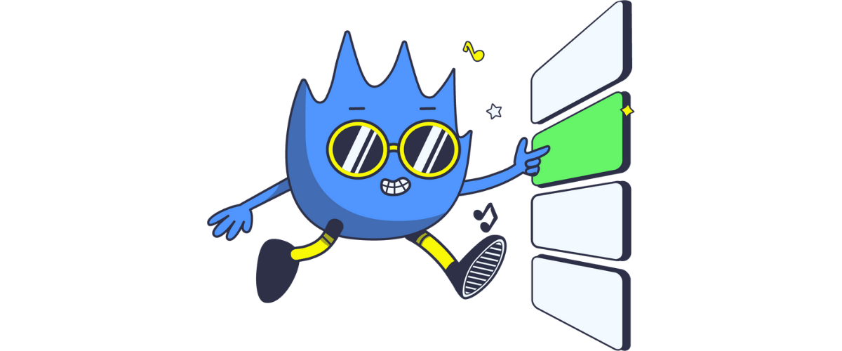 Mascotte choisissant la bonne réponse lors d'un blind test tout genre